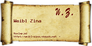 Weibl Zina névjegykártya